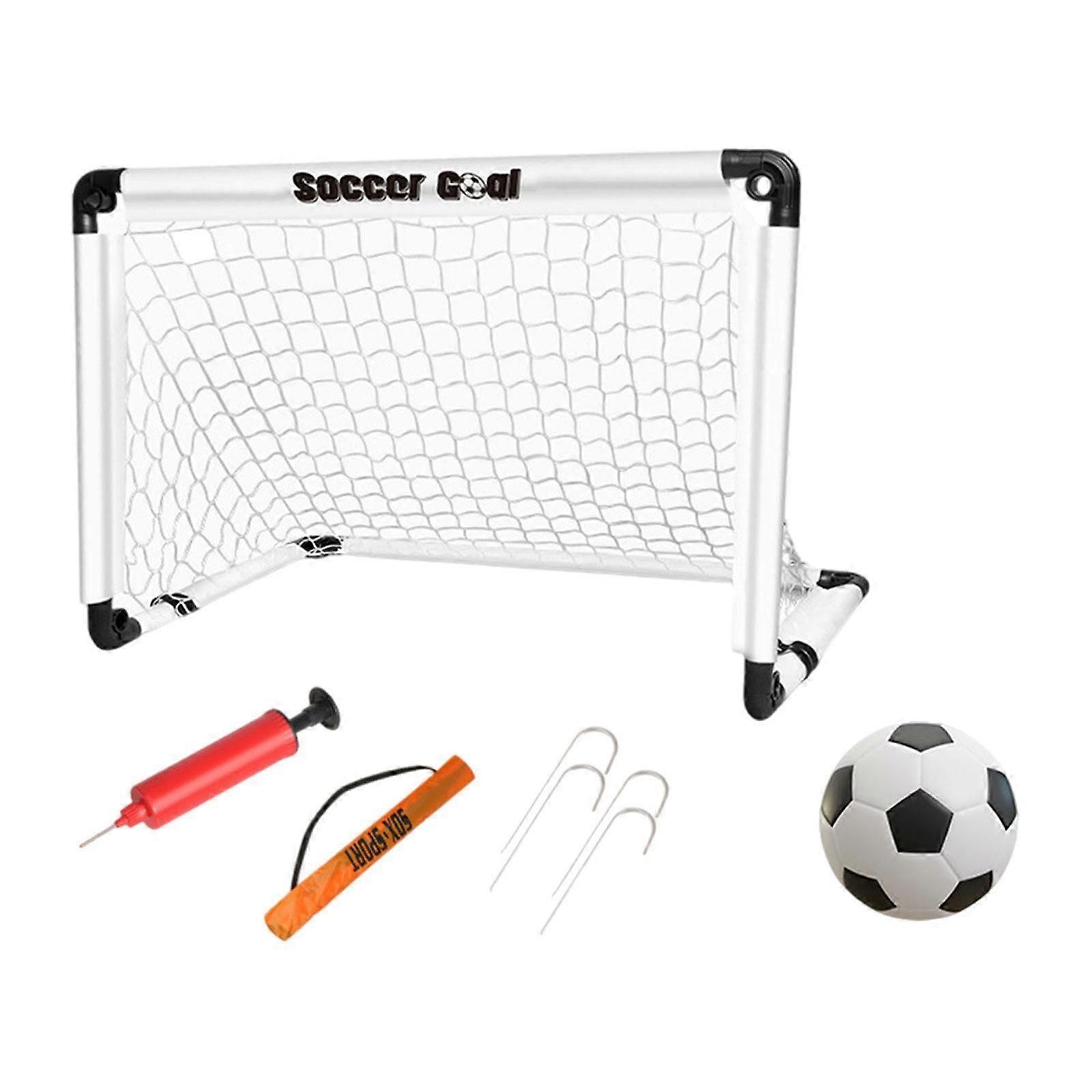 グラウンドネイルを持つ子供のためのサッカーゴールヤードスポーツホワイト60x45cmのためのコンパクトな子供のおもちゃ