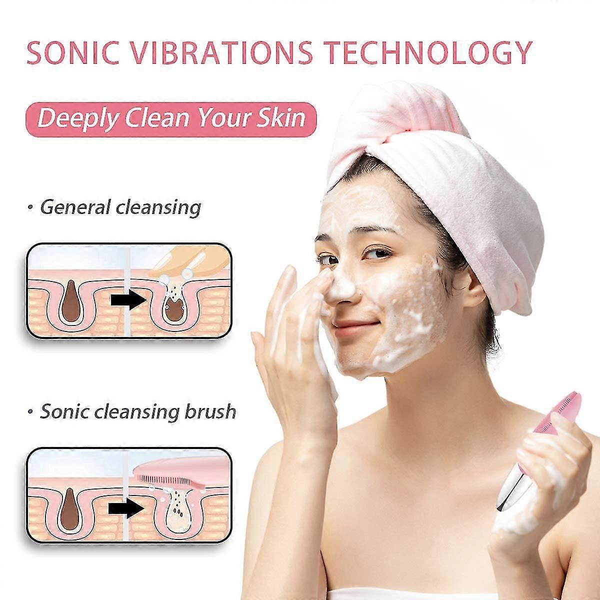 Facial Cleansing Brush, 3-in-1 Electric Silicone F Scrubber, Sonic Facial Massager, Ipx7 Waterproof, Usb Rechargeble F Scrubber Brush For Deep C,2027