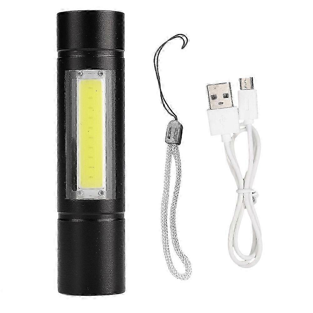 USB Charging LED Flashlight Portable XPR+COB Torch for Outdoor Camping Emergency