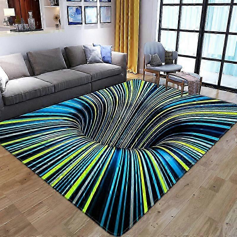 3D Optical Illusion Rug, Colorful Vortex Trippy Realistic Area Rugs