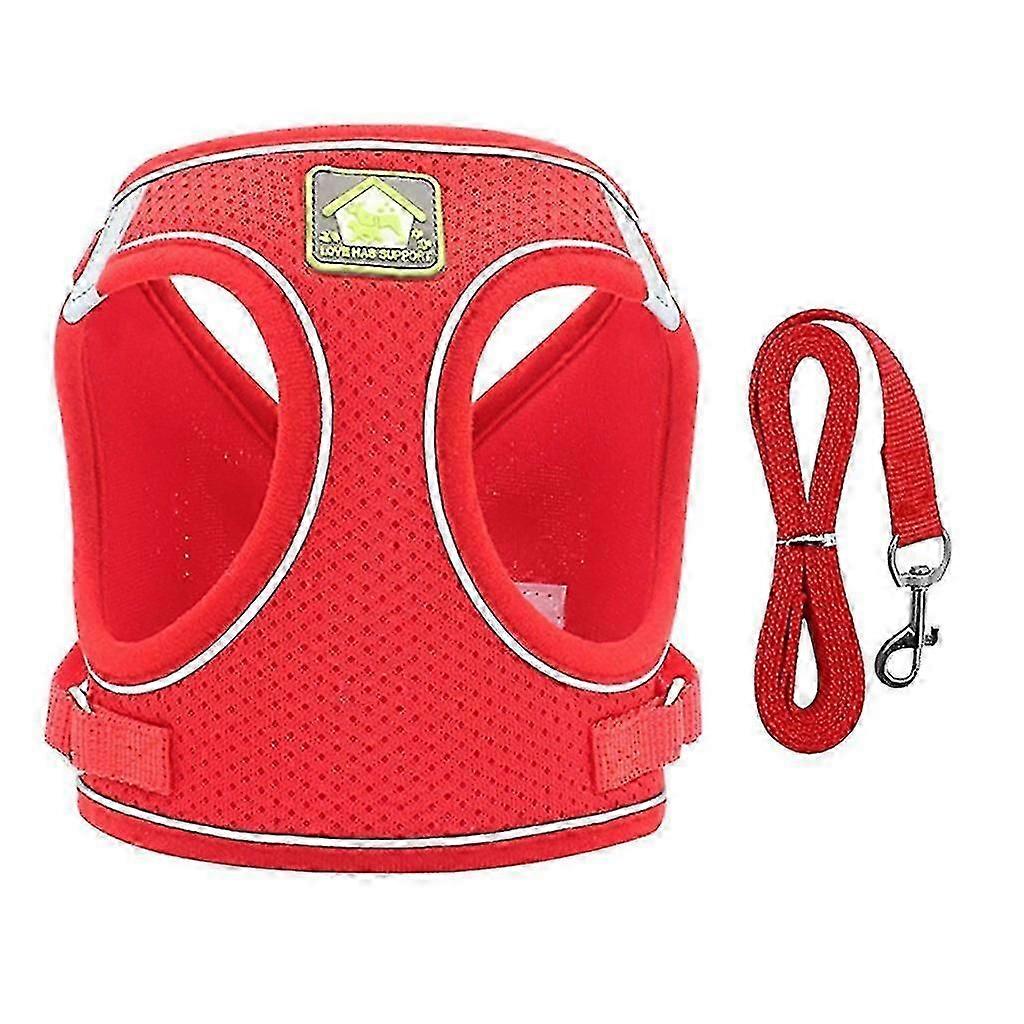 ソフトメッシュステップイン小型犬猫リーシュセット反射子犬ベスト