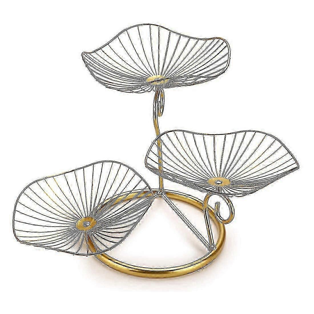 Fruit Basket Stand decorativo de 3 niveles (oro)