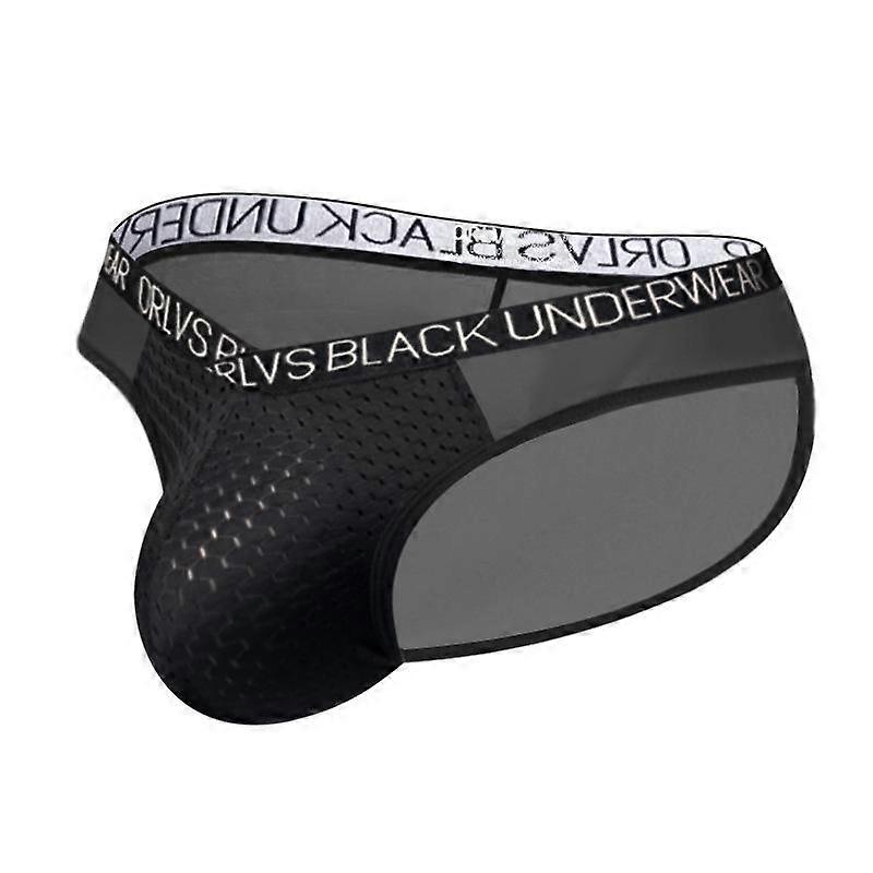 Mesh Breathable Men's Briefs, Quick Dry Transparent Low Waist Man Sports Underwear, U Convex Hip Raise Underpants for Men
