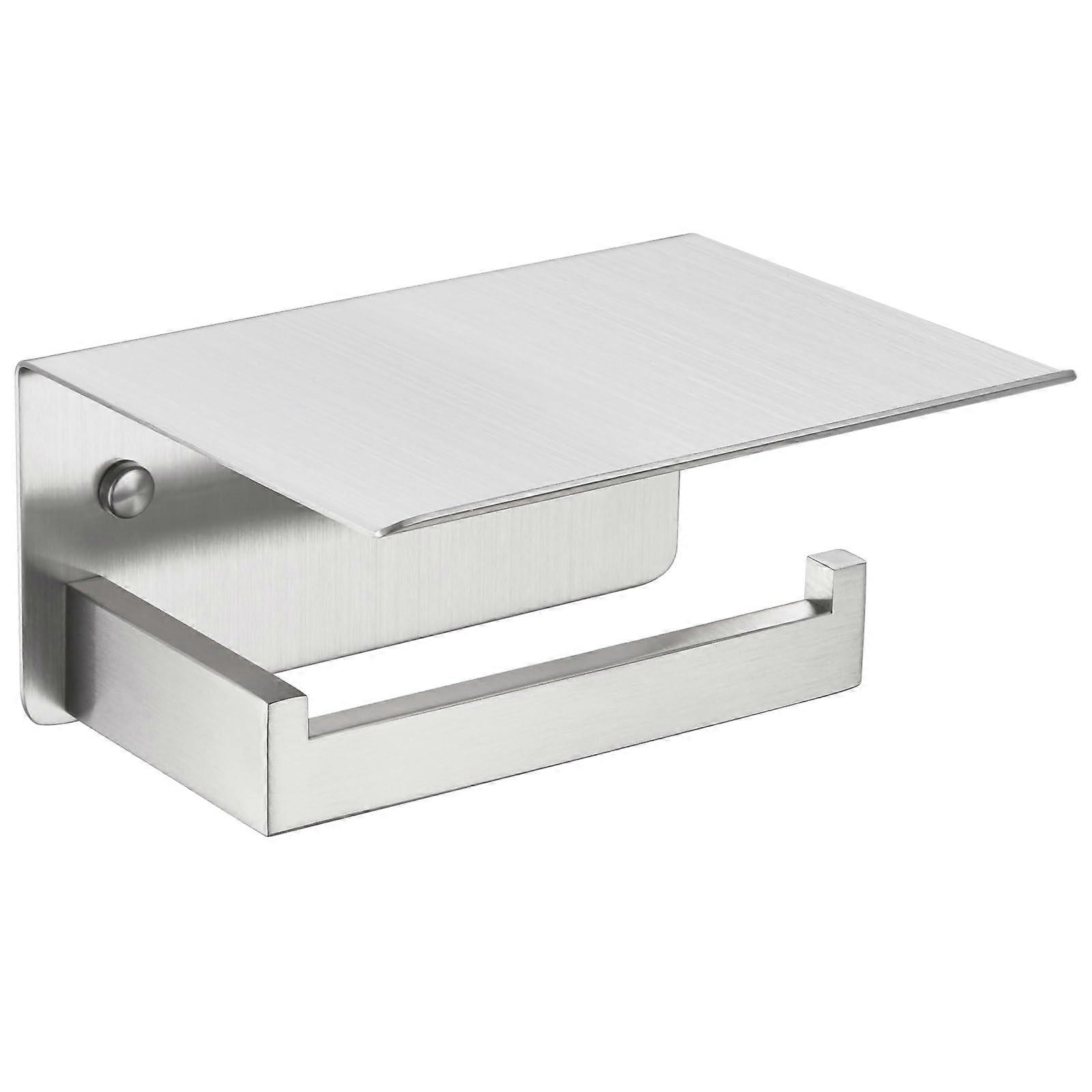 Brushed Nickel Toilet Paper Holder Wall Mounted, Modern Design, Rust-Resistant, Fits Standard Roll Size