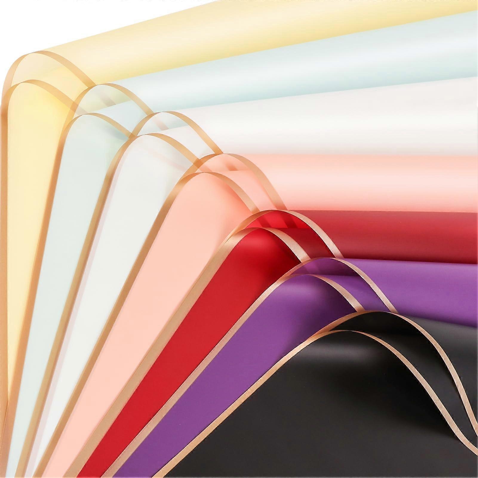 21 Sheets Gold Edge Floral Wrapping Paper Floral Pattern Gift Wrap For Occasions