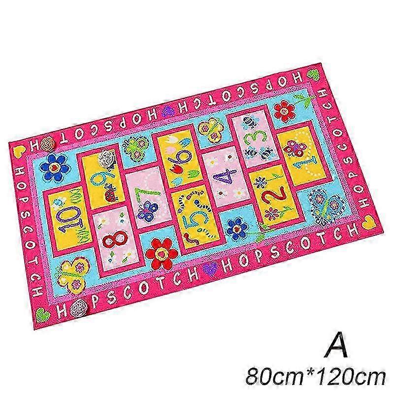 Rainbow Sky Hopscotch Game Mattor Halkfri Hoppande Husmatta Mjuk Hållbar Vävd Faux Ull Golvmatta För Sovrum