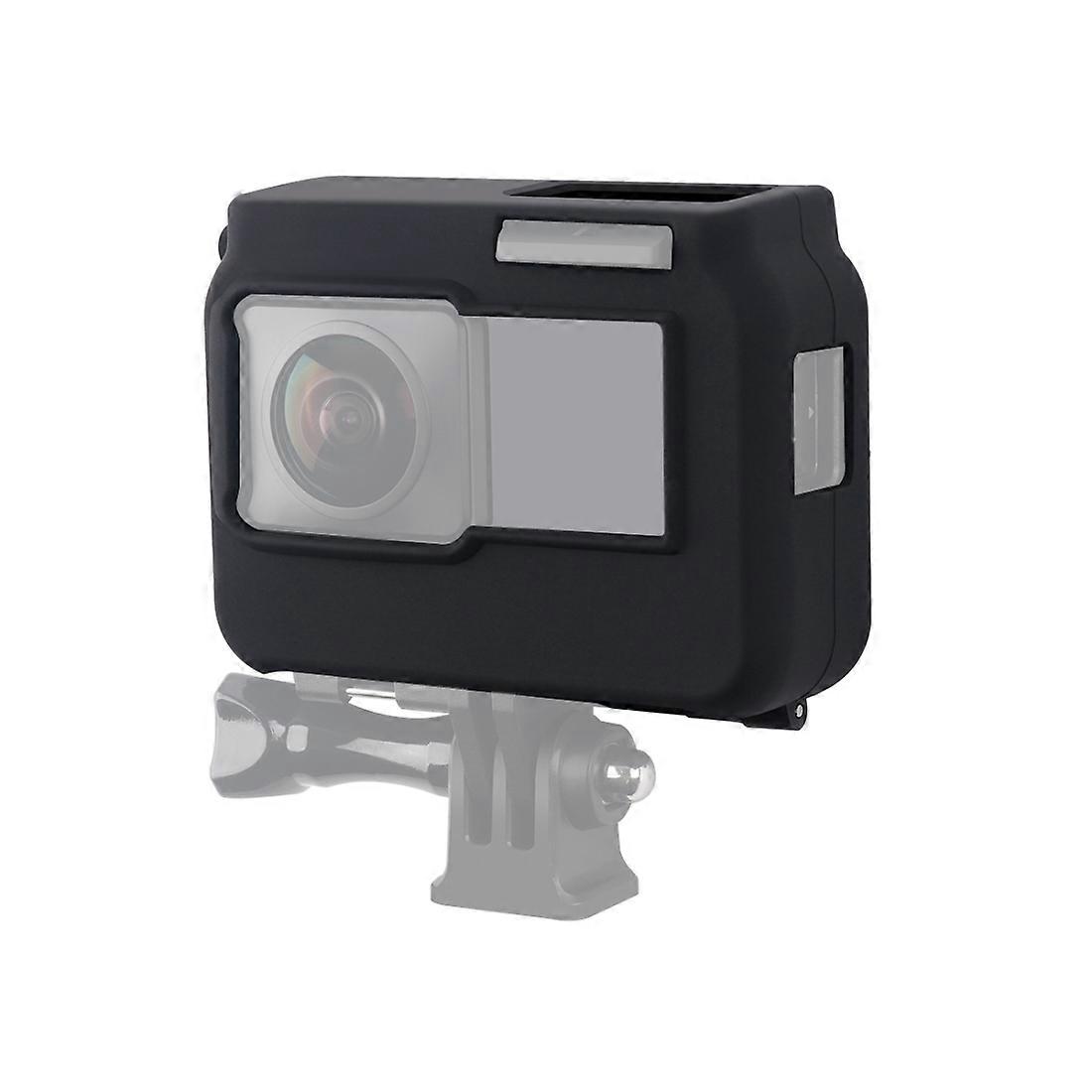 For Insta360 One R Panoramic Camera with Frame Shockproof Silicone Protective Case(Black)