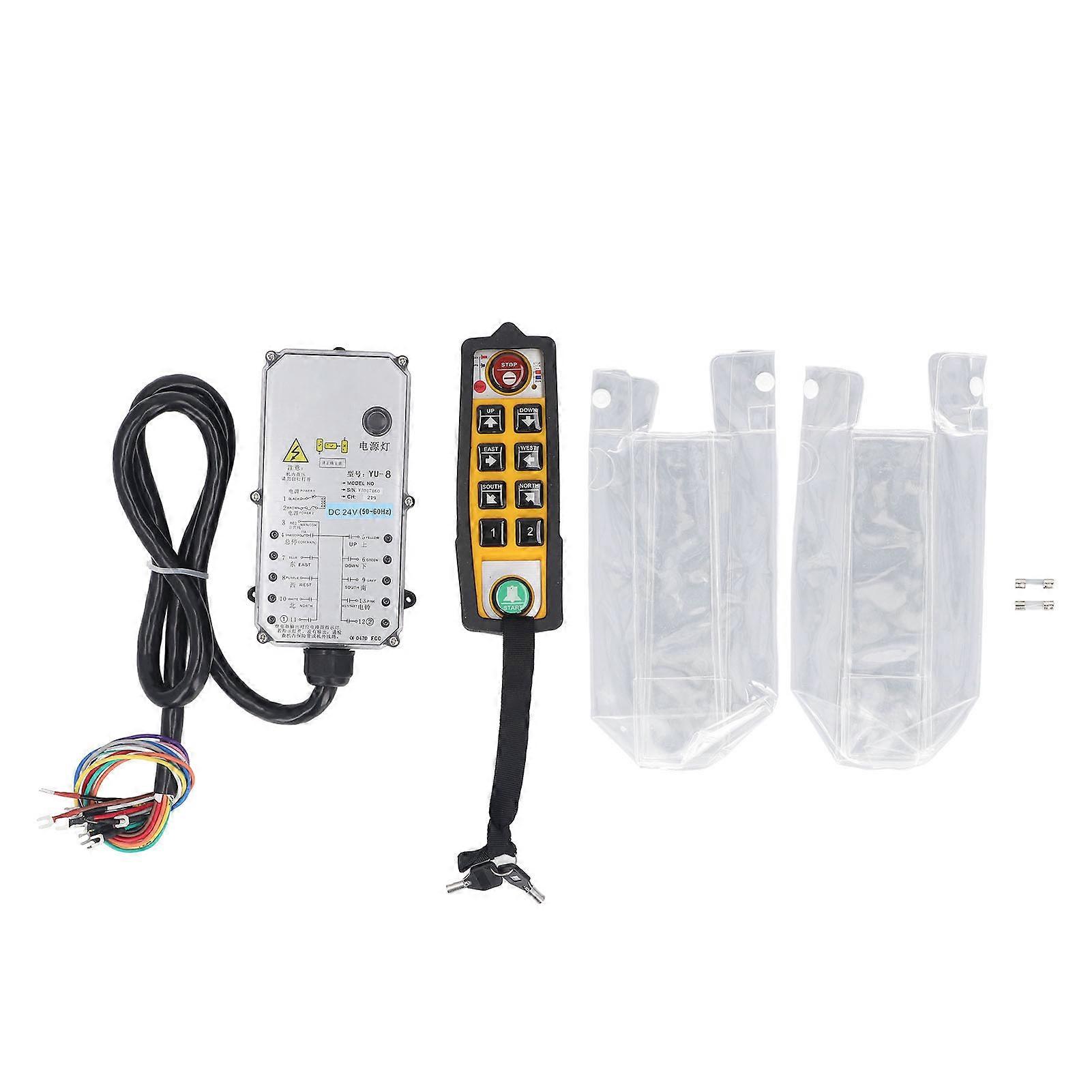 Wireless Crane Remote Control 6 Directional Buttons IP65 Waterproof Industrial Lift Remote Control Kit DC24V