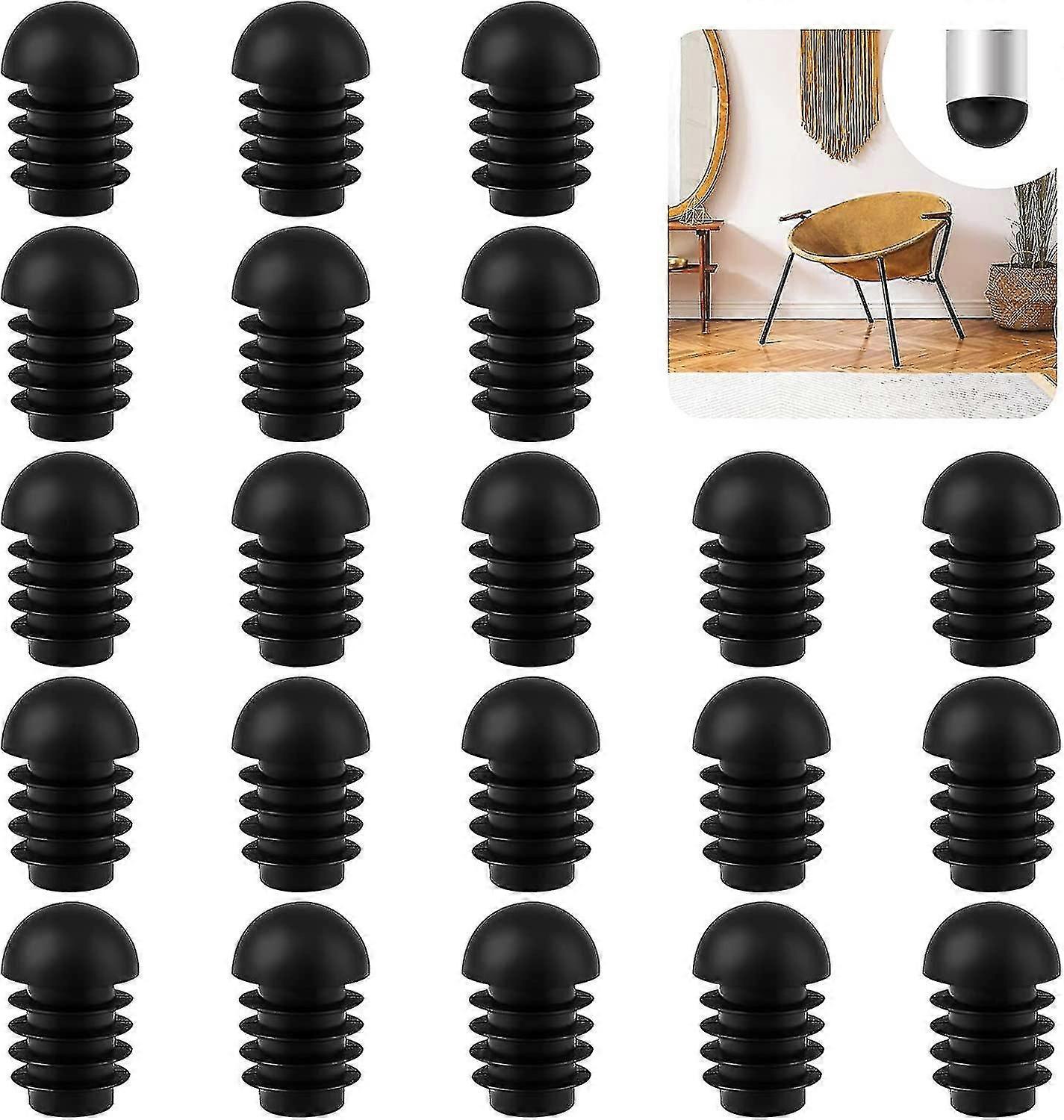 Stol Benlock 50 st Runda ändlock Stol Slanglock Stol Benskydd Runt Inloppslock För stolben för att skydda möbler (19 mm)