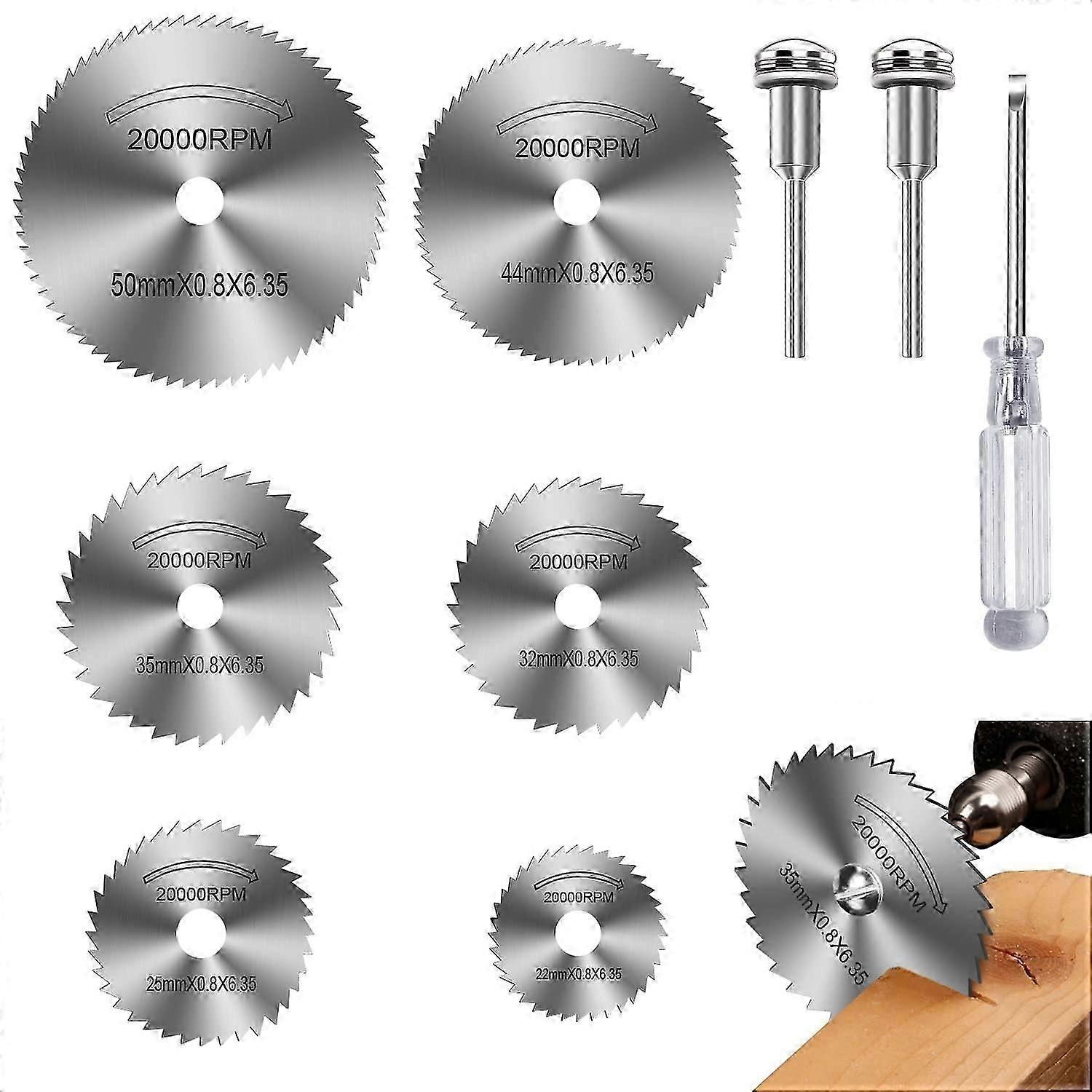 شفرات منشار الحفر لأداة Dremel الدوارة 6 قطع HSS شفرات قطع عجلة القرص المنشار