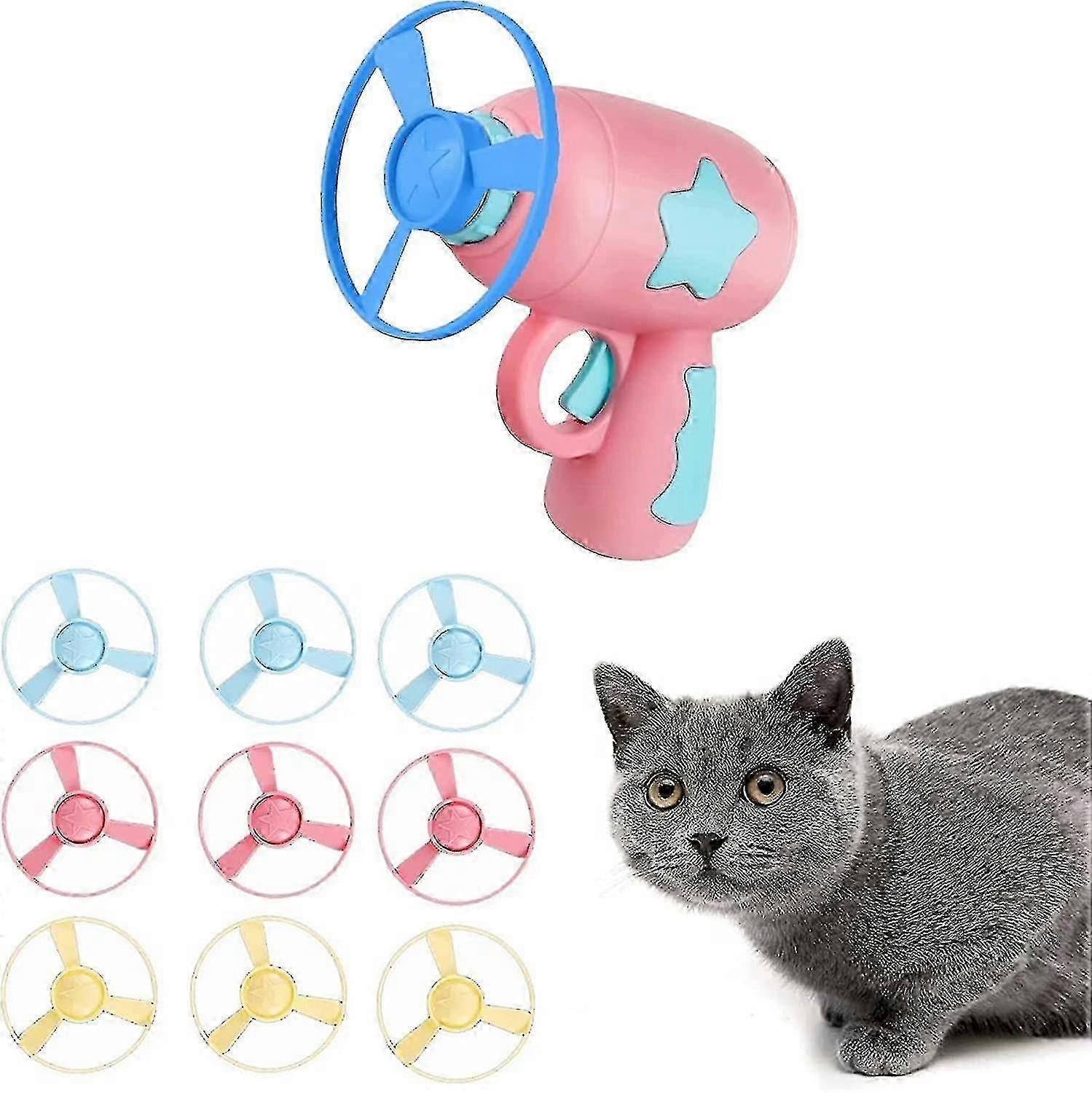 猫フェッチおもちゃカラフルなフライングプロペラ猫を追いかけるフライングプロペラ猫インタラクティブ、運動、トレーニング、狩猟、追跡、バッティンのためのおもちゃを演奏