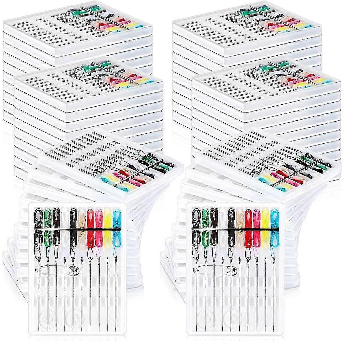 60 Boxes Quick Fix Sewing Kit Pre Threaded Needle Kit Personal Needle and Thread Kit Mending Kit Sewing Travel Kit