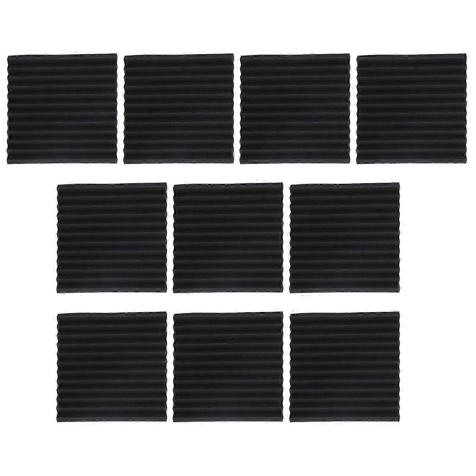 10Pcs Acoustic Panels Flame Retardant Dark Gray Foam Triangular Groove Sound Absorbing Cotton