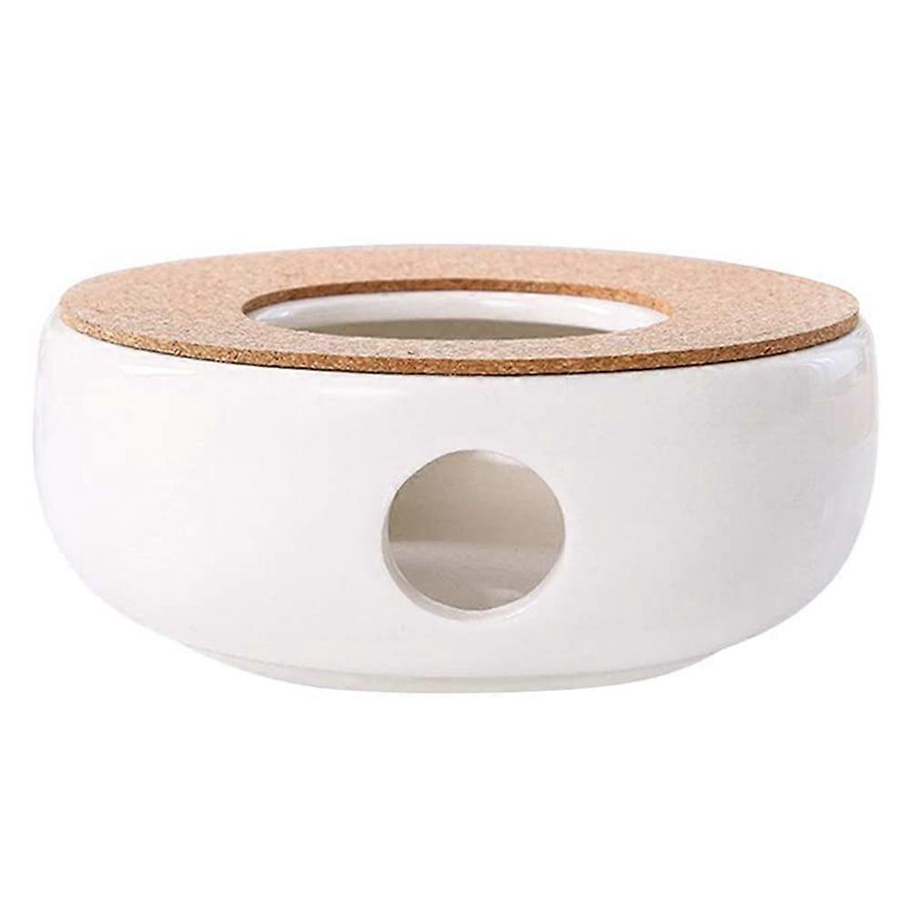 Decorative Practical Tea Warmer Hollow Design, Lightweight Portable For Household Use, 15Cm Diameter White Ceramic Base With Exquisite Craftsmanship