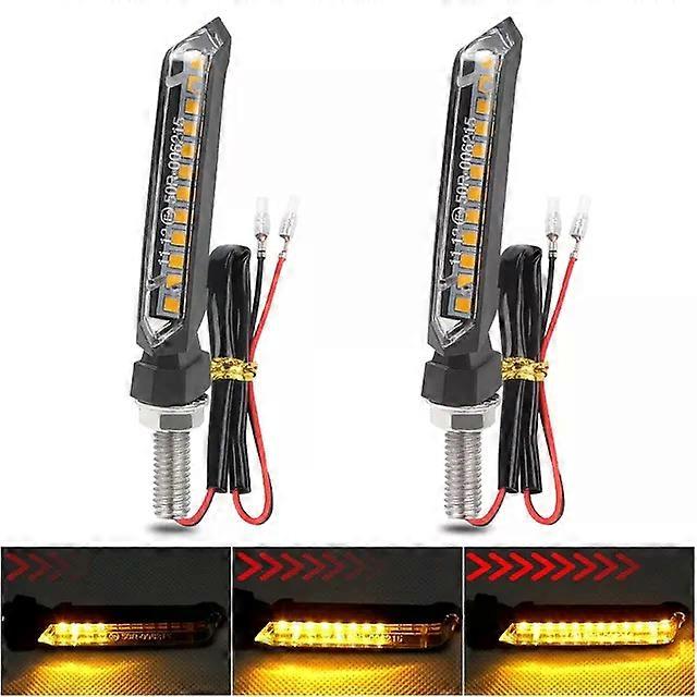 8mm LED Motorcycle Turn Signal Light Blinker Universal 12V Indicators Light Amber Flowing Water Lamp Rear Lamp Accessory