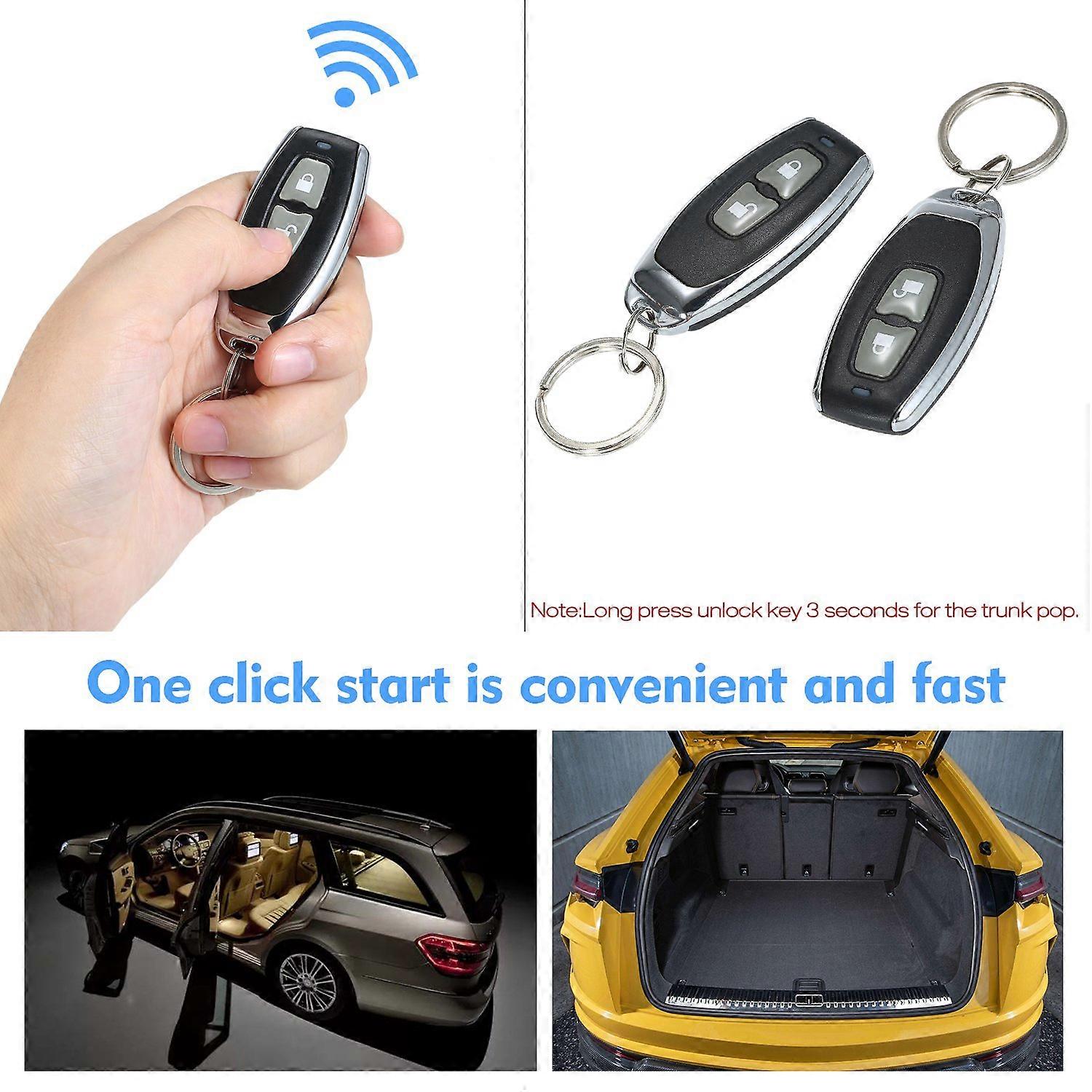 Universal Car Door Lock Trunk Release Keyless Entry System Central Locking Kit With Remote Control S
