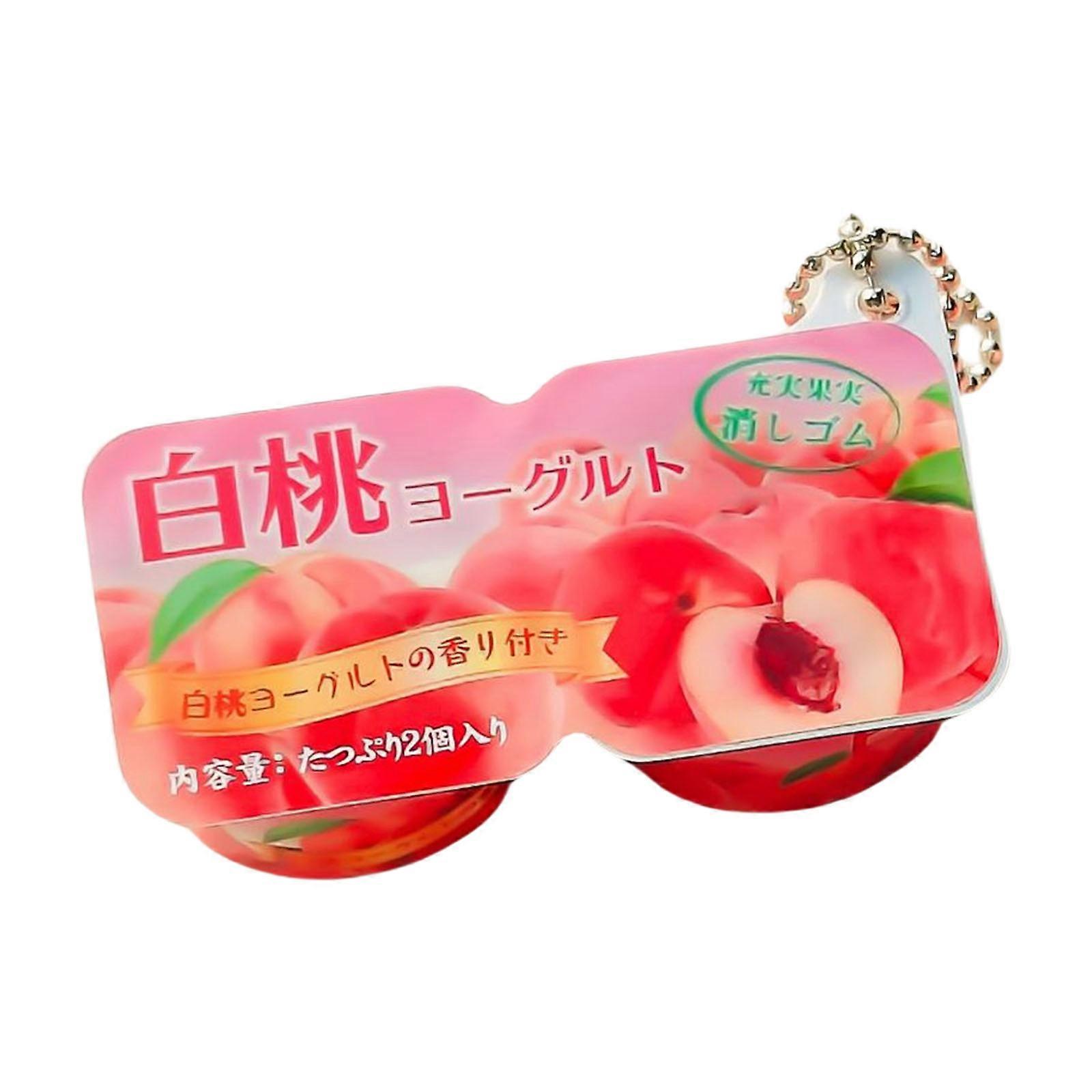 Realistic Yogurt Stress Relief Keychain Charm Key Holder With Soft Elastic Texture for Students and Office Workers