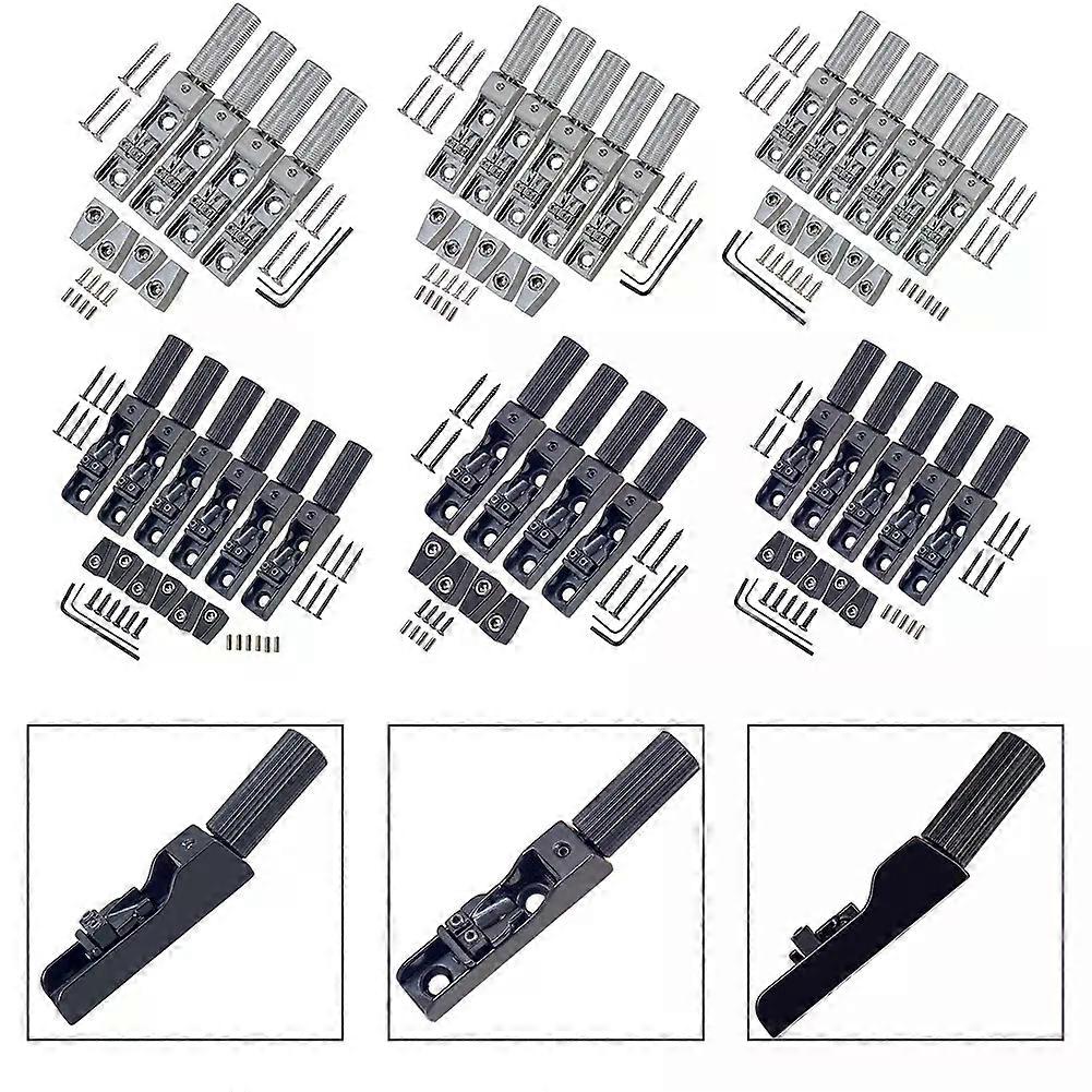 1 Set 4/5/6 String Fixed Bass Headless Bridge Single String Silver Zinc Alloy Bass Tailpiece Guitars Bridge Accessories