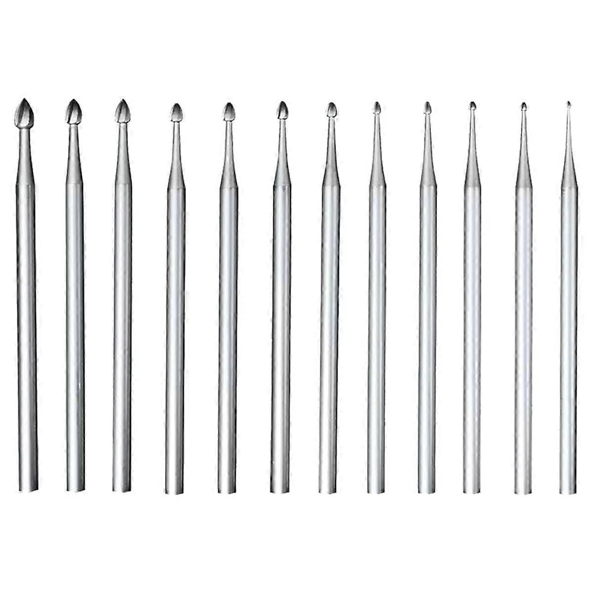 12 Pcs Jewelry Bud Burr, 3/32Inch Shank Lapidary Making Tools Carving Bits for Rotary Tools