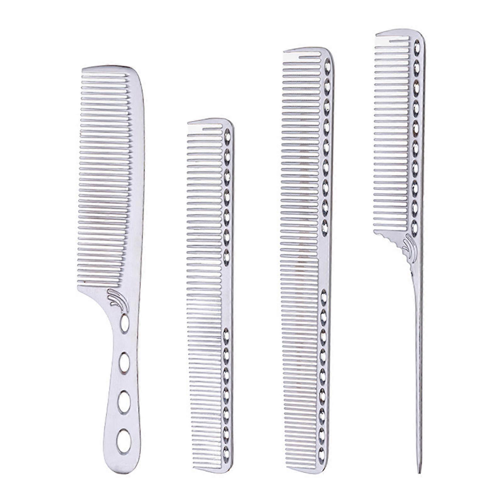 Hair Comb Set Tail Comb,Fine Cutting Combs,Hairdressing Combs,Teasing Combs,Detangler Combs For Hair Styling Grooming  Silver