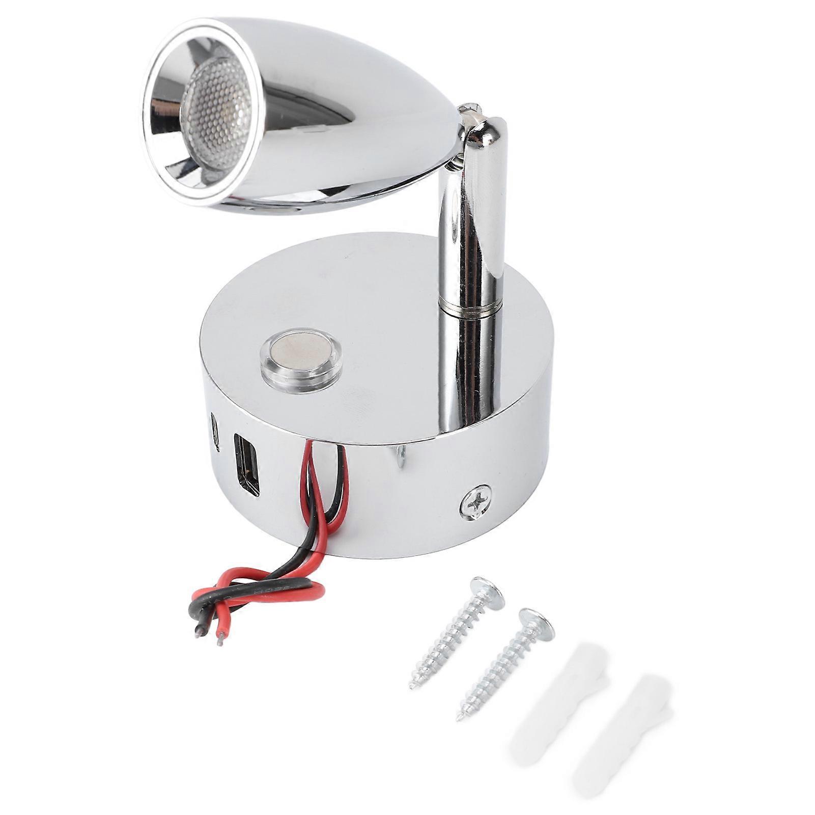 RV Reading Light, USB Port, Matte, 3 Colors, Dimmable, Touch Switch, RV Reading Wall Light, DC12-24V, Chrome Plated