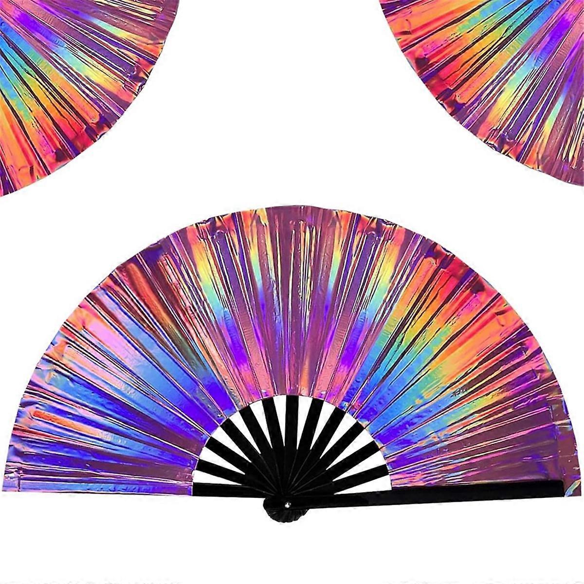 Boots on the Ground Fan,Large Holographic Folding Hands Fan,A