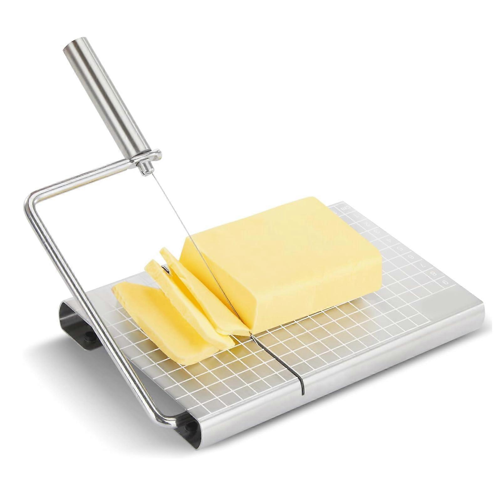 Stainless Steel Cheese Slicer With 10 Replacement Wires, Adjustable Thickness, For Block Cheese Butter And Soft Food