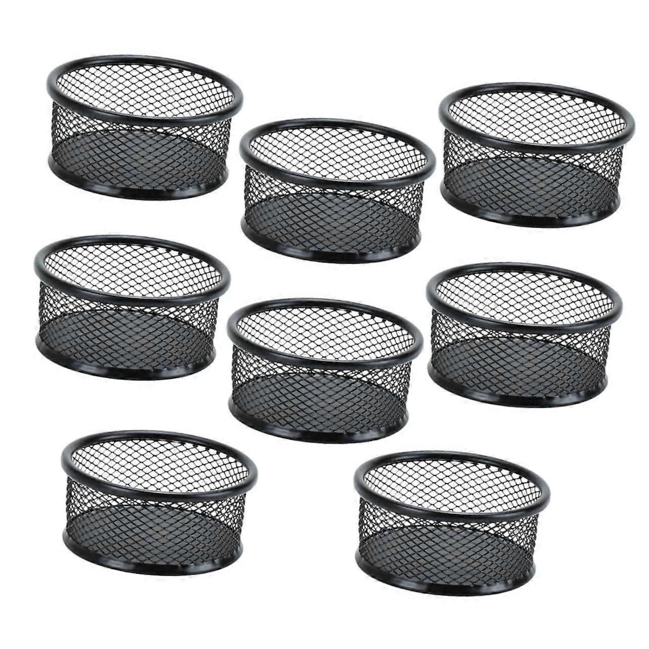 Paperclip Holder Storage Box 8pcs Mesh Wire Clip Organizer for Office and Home Desk Accessories in Black