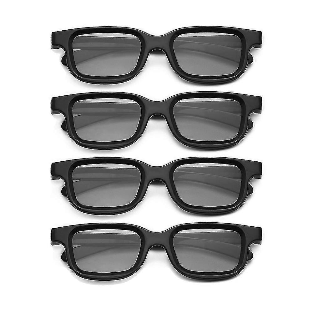 4Pcs Polarized Passive 3D Glasses for 3D TV Real 3D Cinemas for 3D Gaming and TV