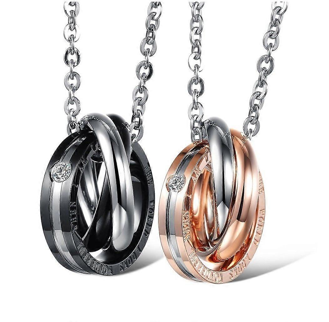 Titanium Stainless Steel When I am with you, the world looks great double necklace necklace matching set