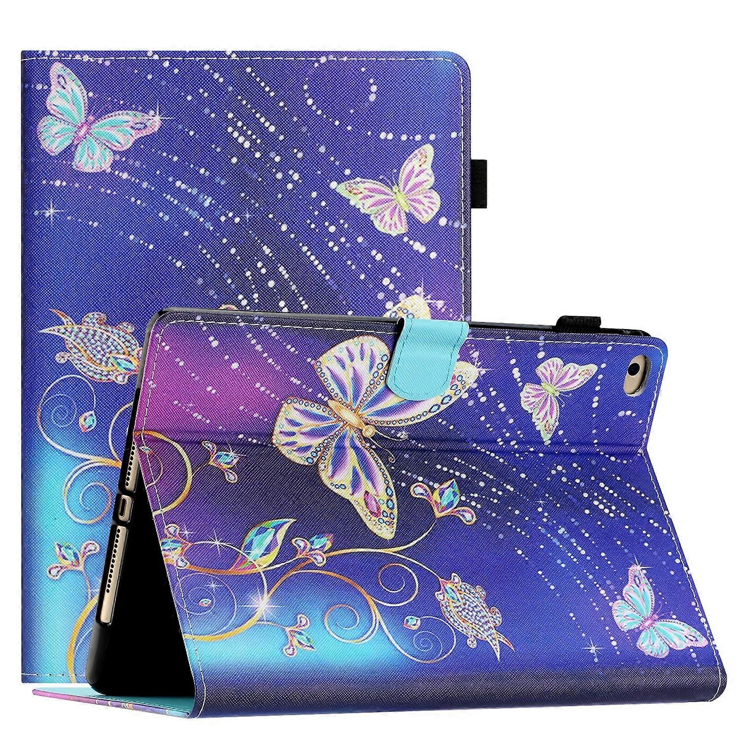For iPad mini 5/4/3/2/1 Coloured Drawing Stitching Smart Leather Tablet Case