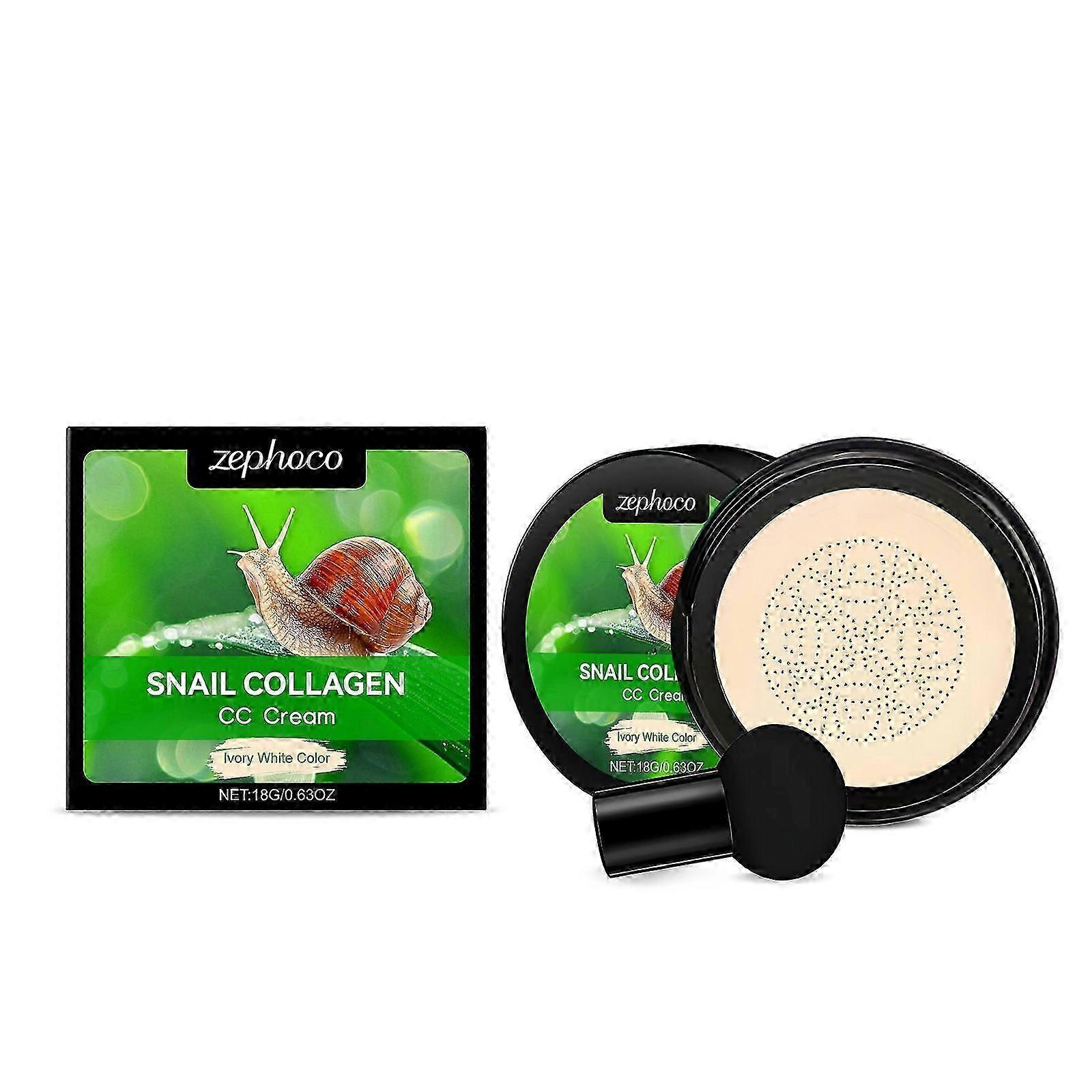 Snail Collagen CC Cream Air Cushion, Mushroom Head Air Cushion CC Cream Foundation, Cushion Foundation Concealer Full Coverage