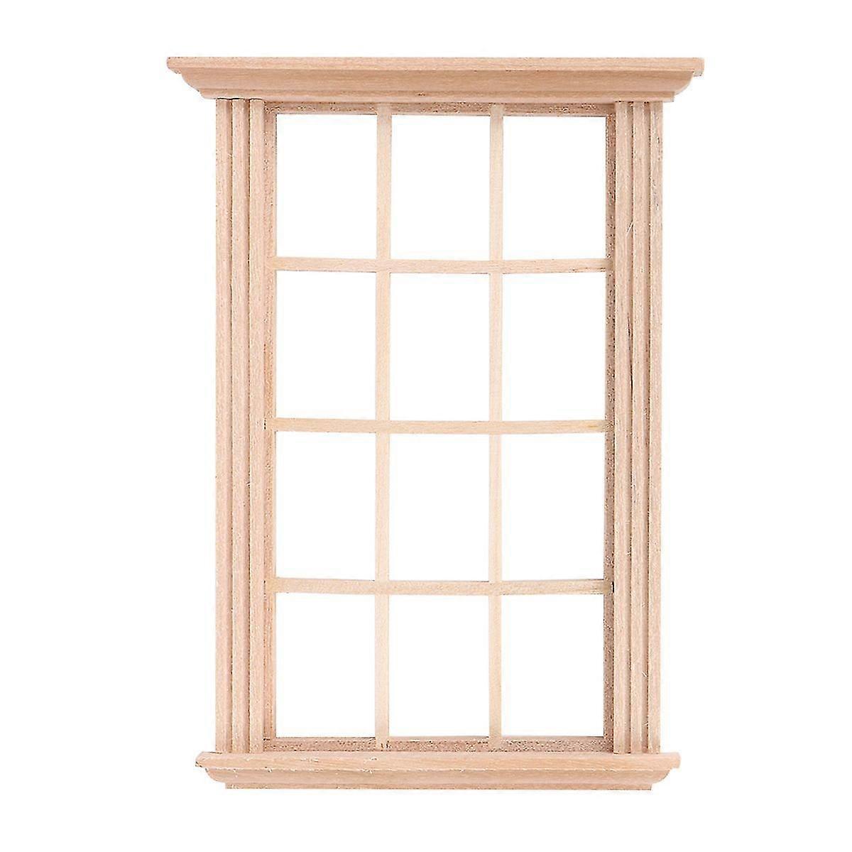 Mini fa ablak Miniatűr fa ablak Fa díszbútor modell Kis függő ablak