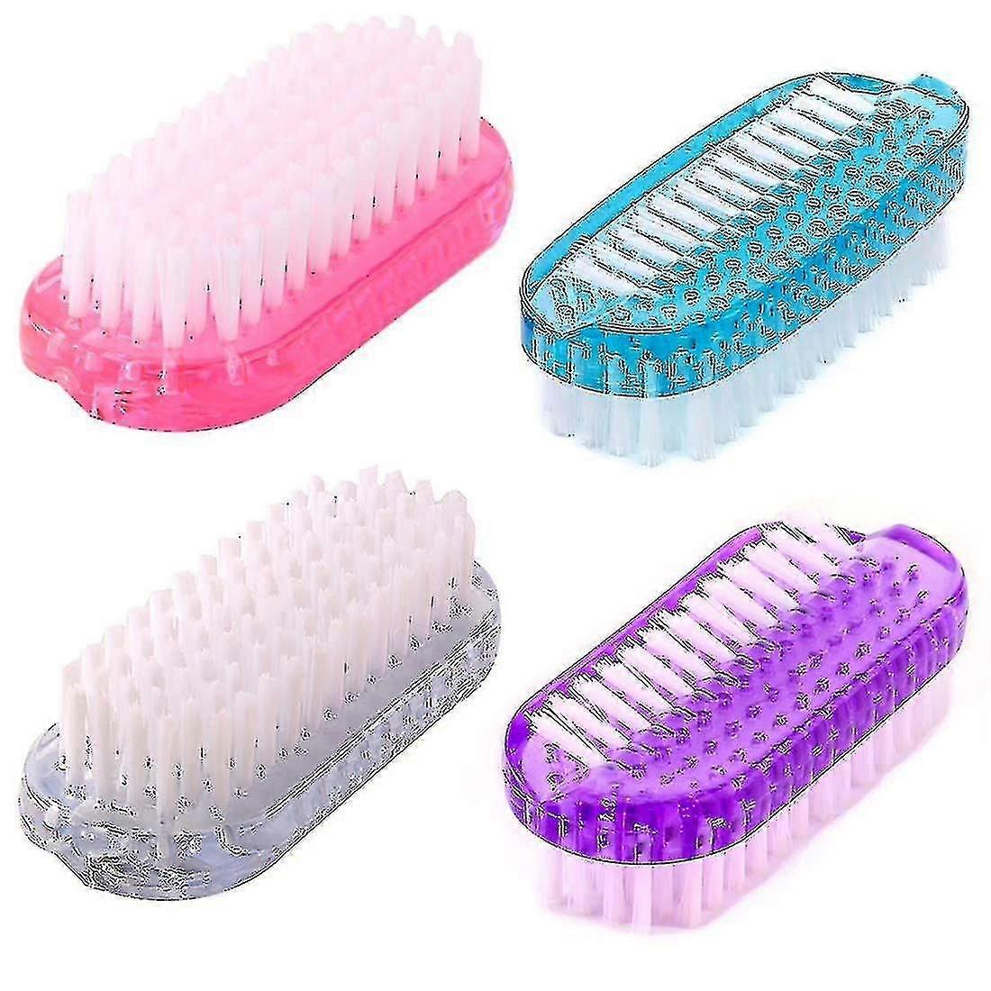 Reinigingsborstel voor nagels Dubbelzijdige scrubborstel Nagelscrubborstel - 4 stuks