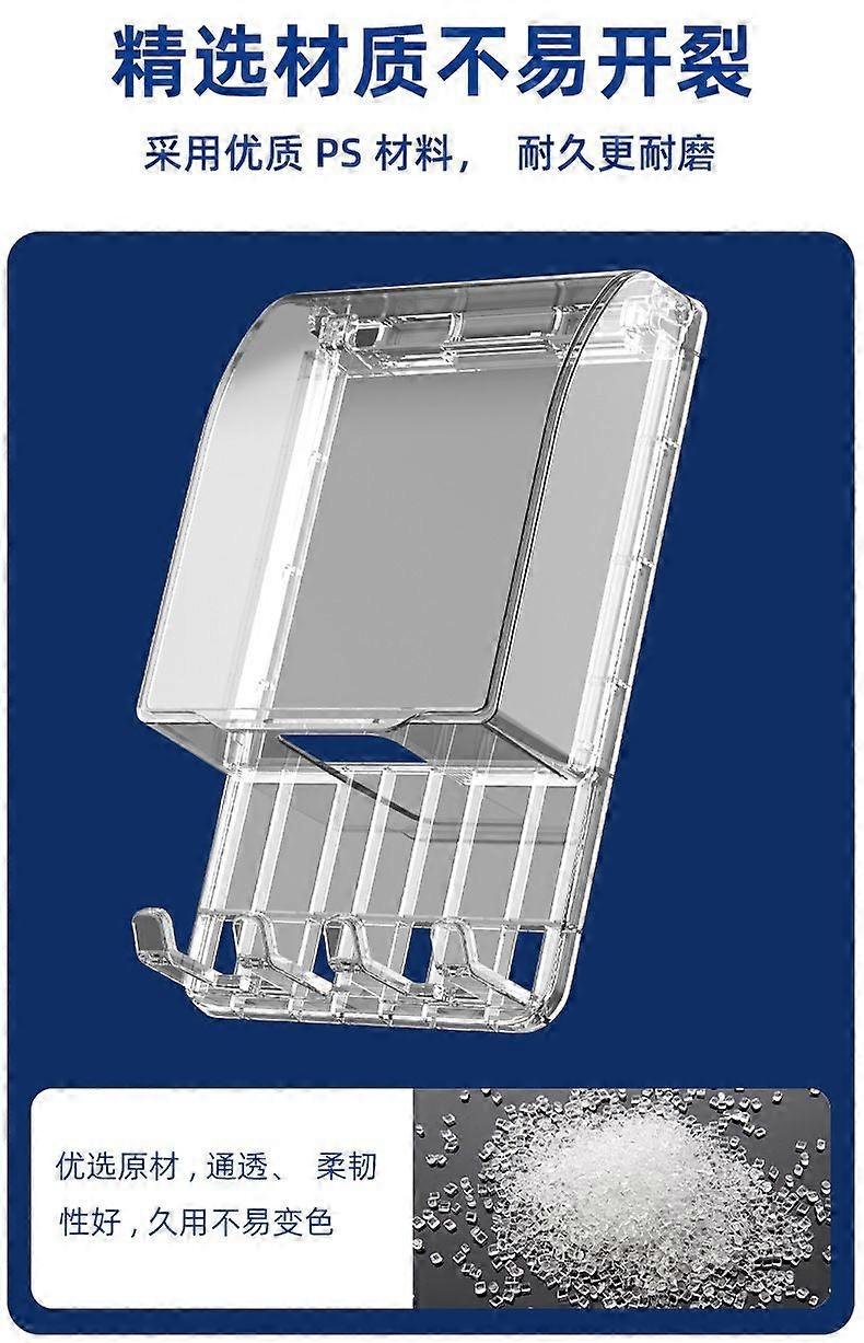 Socket Cover With Hook Adhesive Splash-Proof Box For Bathroom Waterproof Wall Sockets Cover 86 Type Electrical Plug Protector