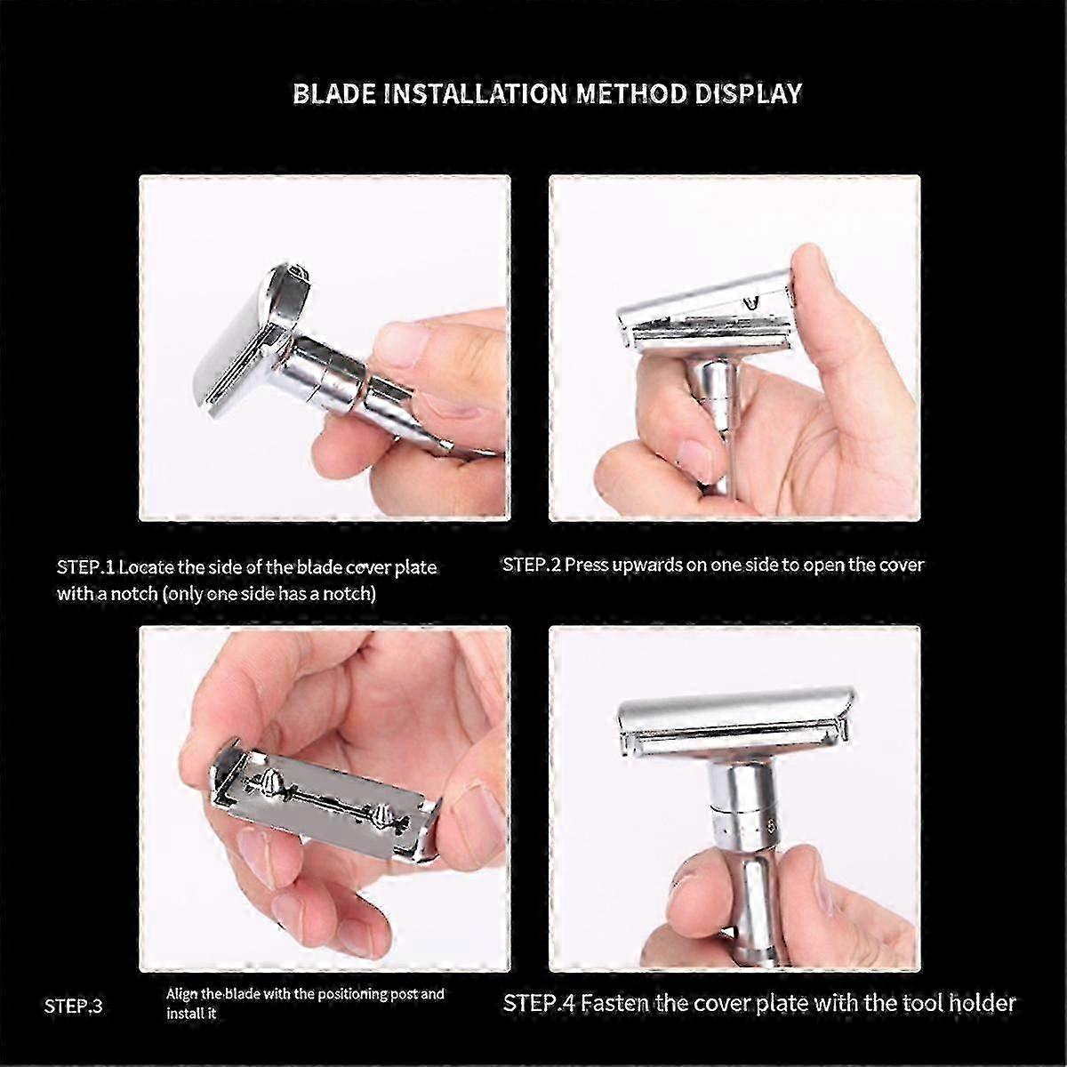 Men's Adjustable Safety Razor with Double Edge Blades Shaving Set