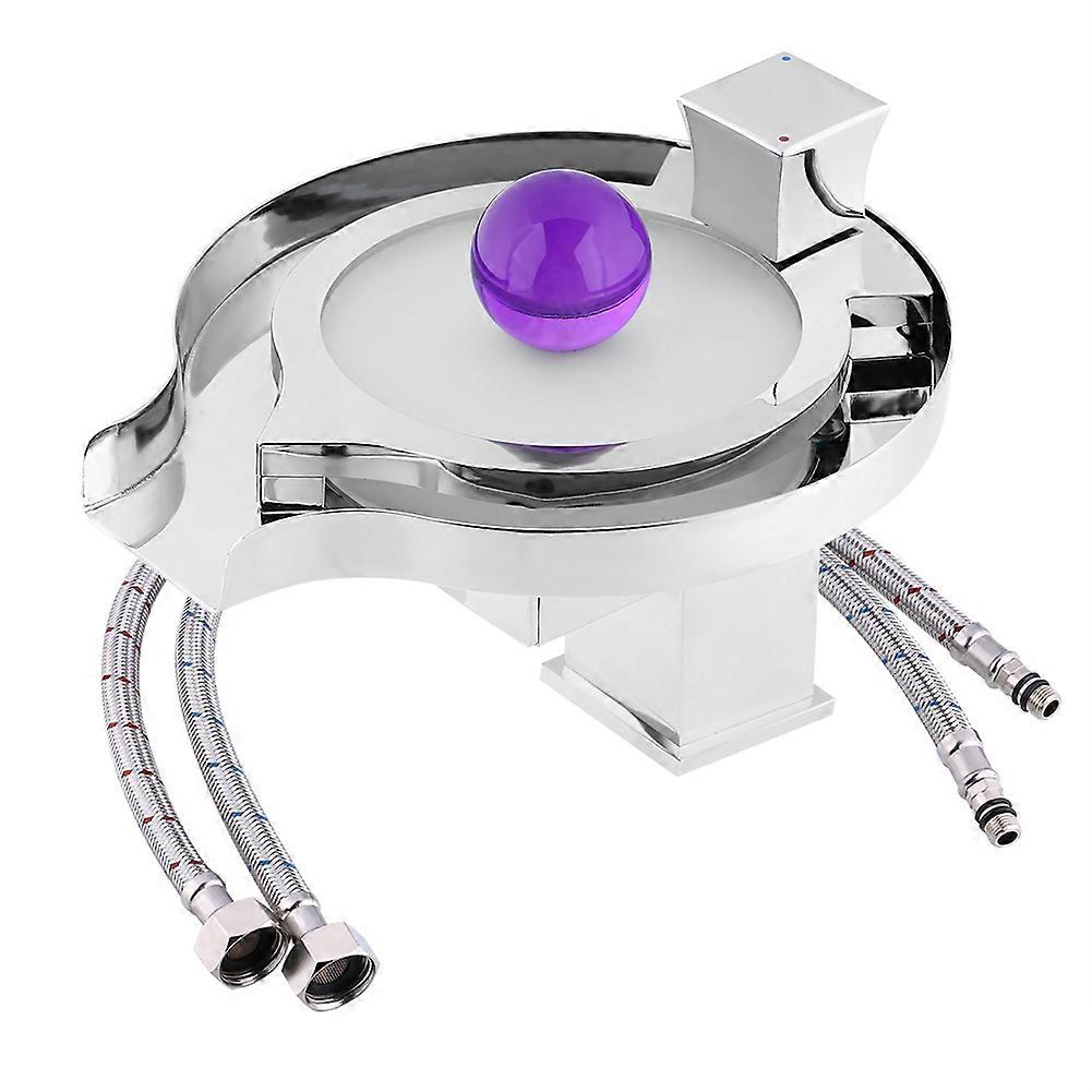 1pc LED Faucet Water Stream Taps Bathroom Automatic Light 3 Colors Changing Temperature Control