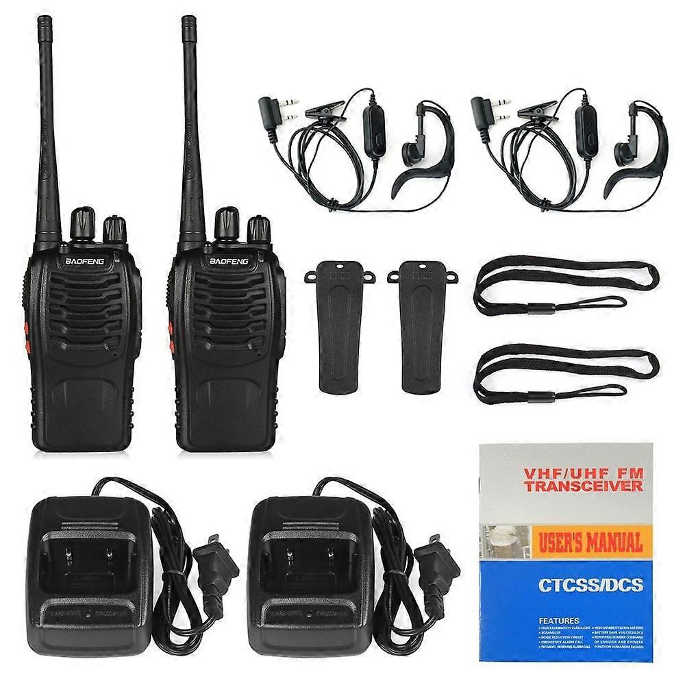 BAOFENG BF-888S 2Pcs Outdoor Handheld Interphone UHF VHF Walkie Talkie with Flashlight - US Plug