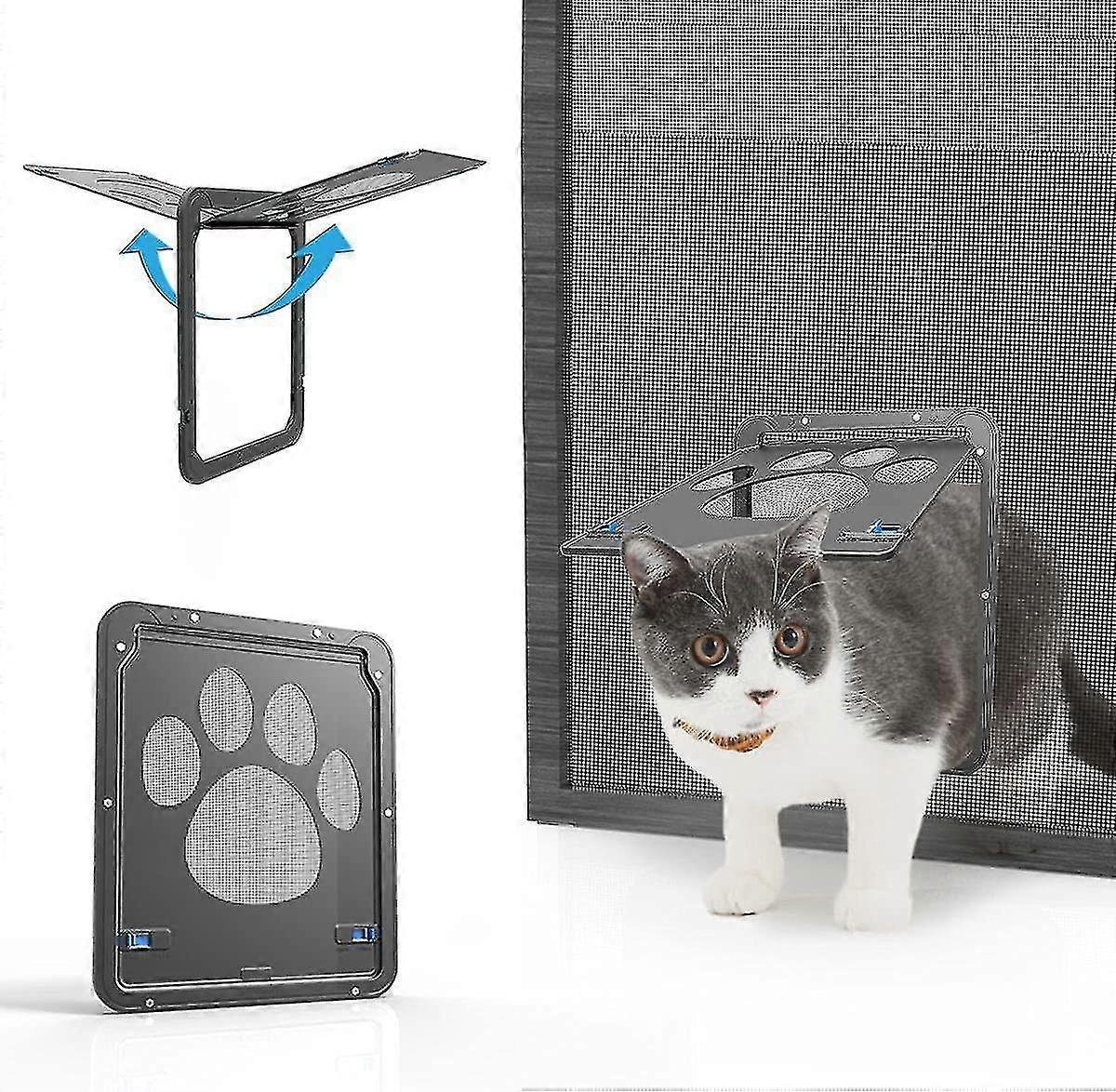Pet Flap Fly Screen With Magnet Dog Flap Cat Flap For Fly Screen Door Lockable Pet Door For Cats/dogs