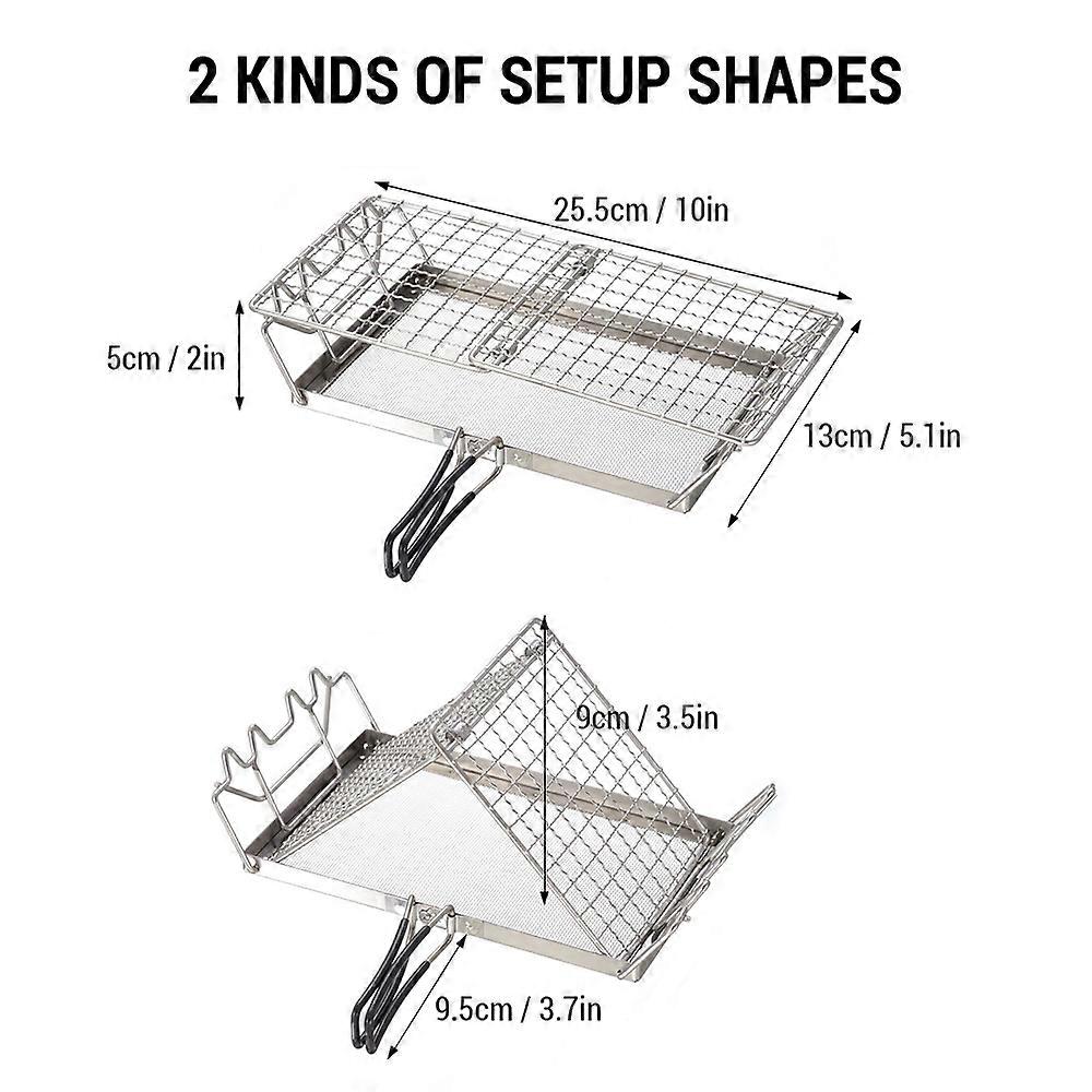 Folding Camp Stove Toaster Stainless Steel Bread Toaster Rack for Camping Backpacking Picnic