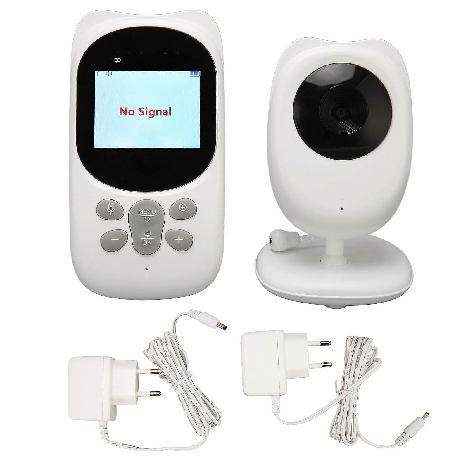 2.4in Video Baby Monitor 2 Way Intercom Auto Night Vision Portable Baby Camera 100‑240V White