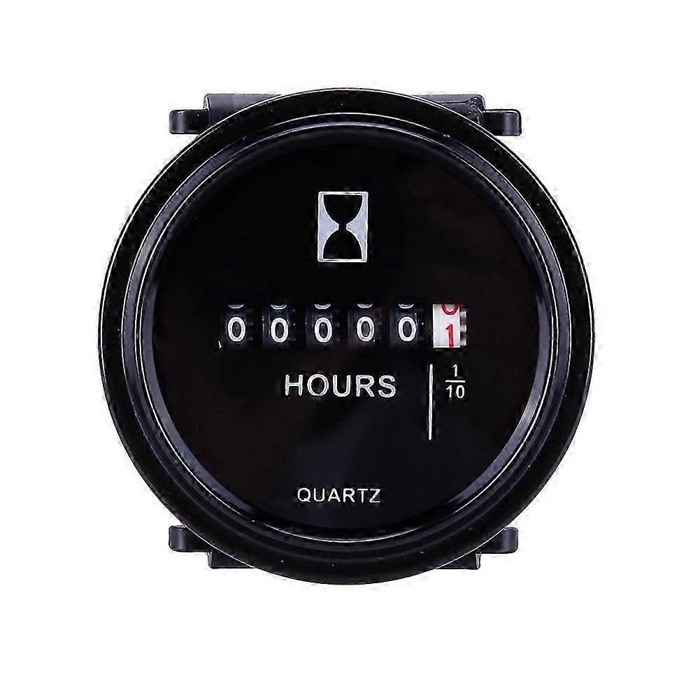 DC 12/24/36V Digital Hour Meter Counter Quartz Clock for Marine Boat Motor 2" Round Waterproof Gauge Moto Car Trucks Mechanical~25141