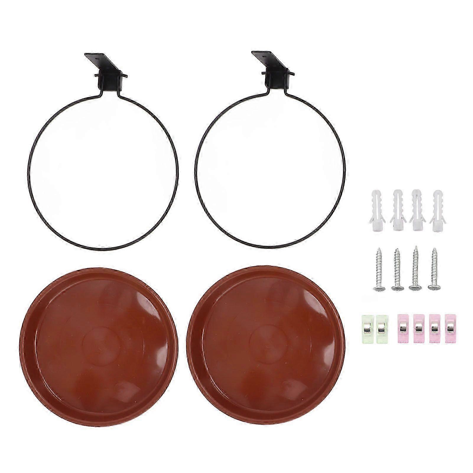 Tree Mounted Bird Feeder Tree Mounted Bird Bath Bowl with Heavy Duty Metal Ring for Backyard Terrace 2 Pot and 2 Bracket