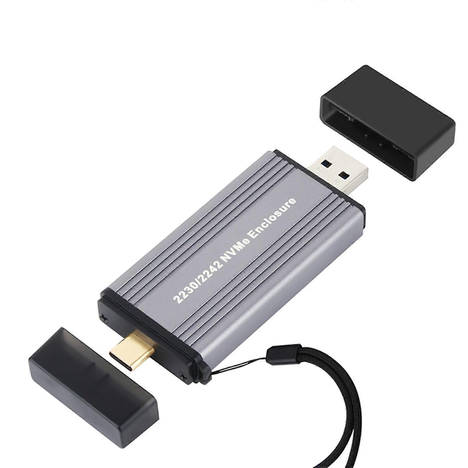 USB3.1 10Gbps M.2 2230 2242 PCIE NVMe Hard Drive Enclosure for TypeC M.2 22x30 /22x42 PCIE NVMe SSDs Box