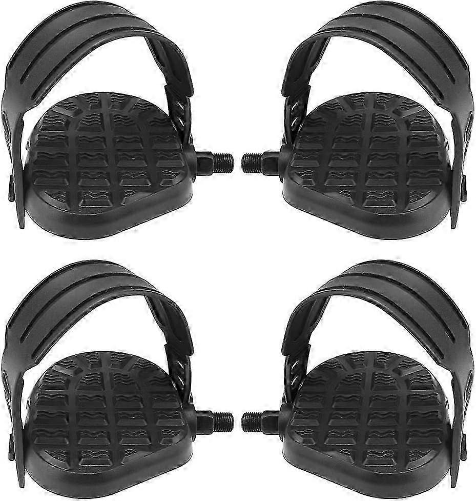 Bike Pedals With Straps Exercise Bicycle Pedals And Straps Fixie Set Replacement Bike Pedals With Adjustable Pedal Straps For Exercise Bikes Spinning