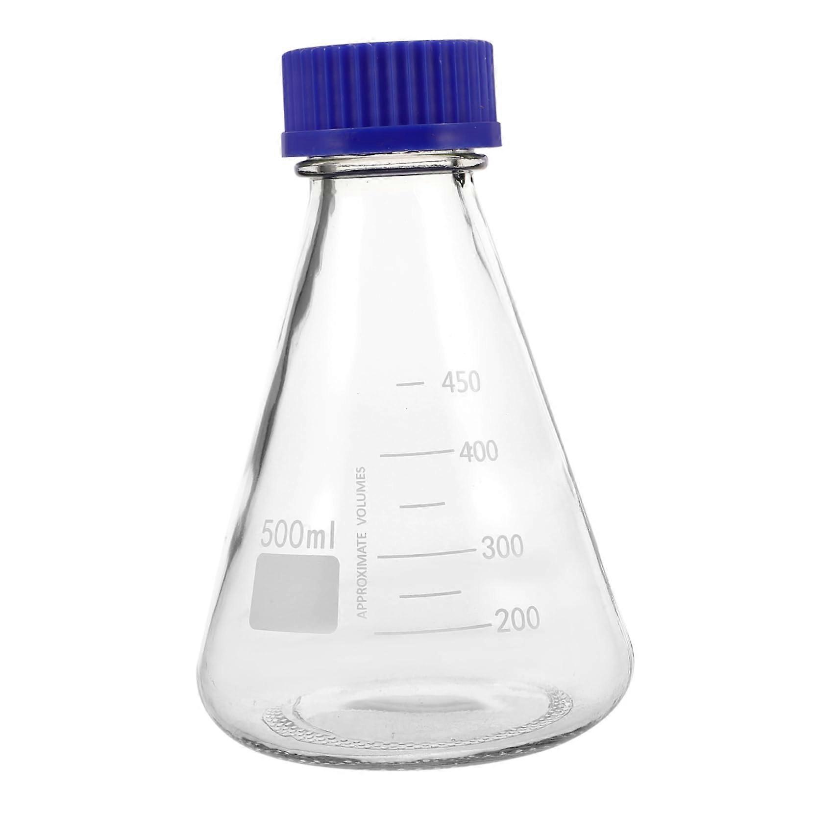 Laboratory Bottle Made of Glass, 500 ml, Bottle Laboratory for Experiments, Chemistry, Bottle Stopper