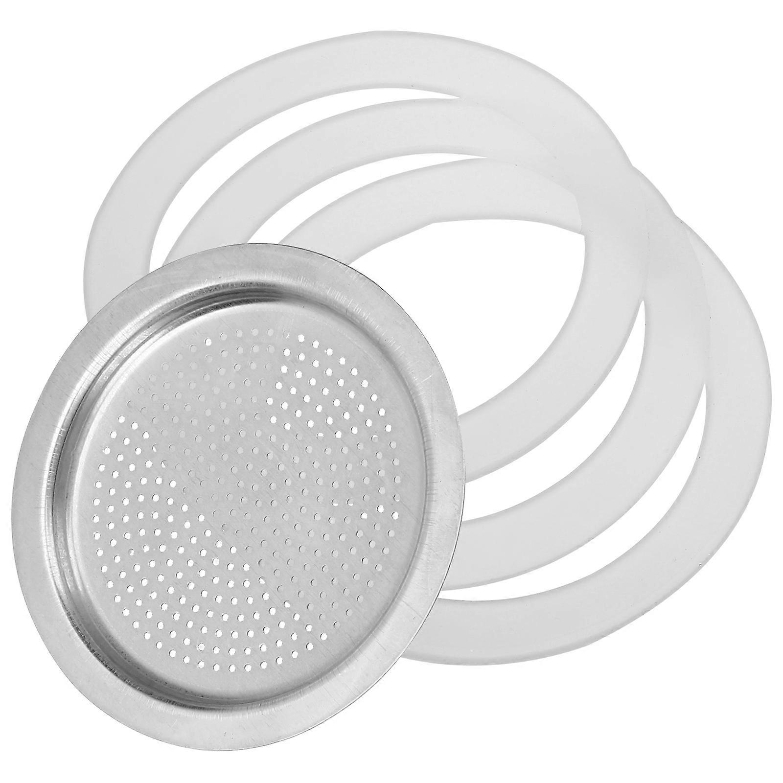 Silicone Sealing Ring with Stainless Steel Filter for Espresso Maker Leakproof Coffee Brewer Replacement Part
