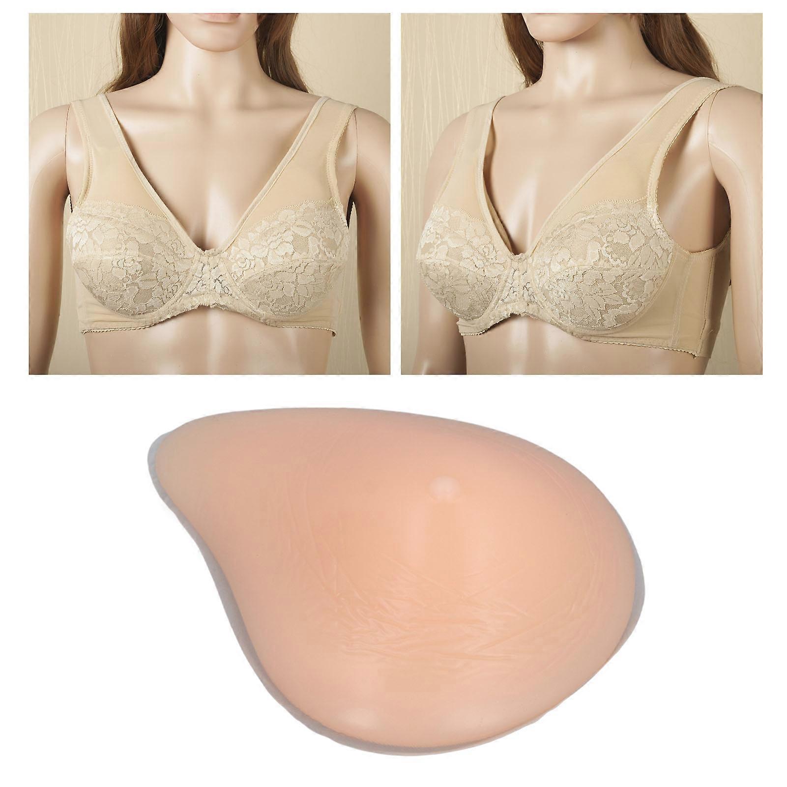 Silicone Boob Form Mastectomy Prosthesis Asymmetrical Shape Deep Concave Realistic Feeling Soft Boobs Insert Skin Color Left Single 38A/36B/34B/32C