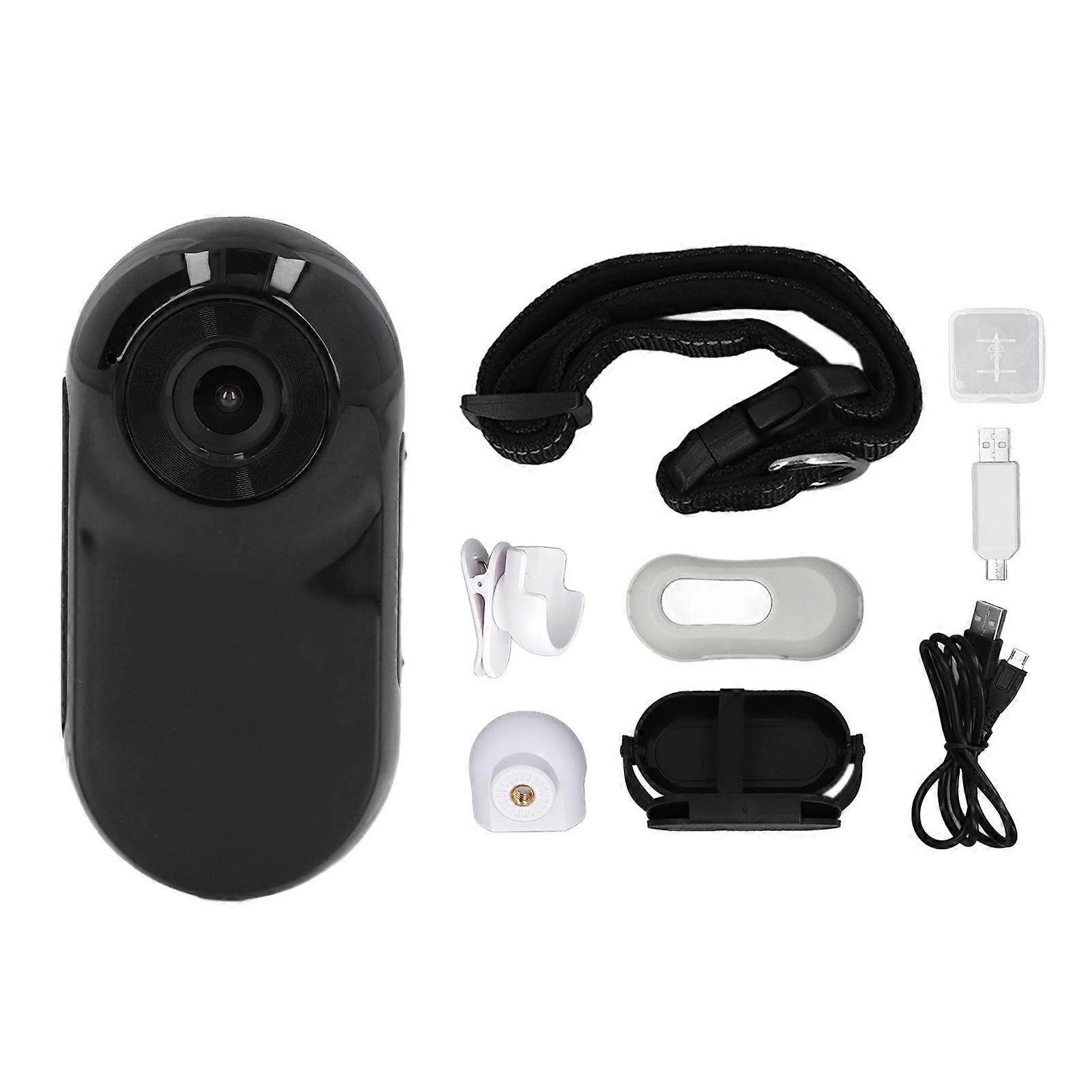 Pet Collar Camera, 120° Wide Angle, OTG Connection, Small Lightweight Action Camera, Pet Sports Camera with Back Clip for Dogs and Cats, Black