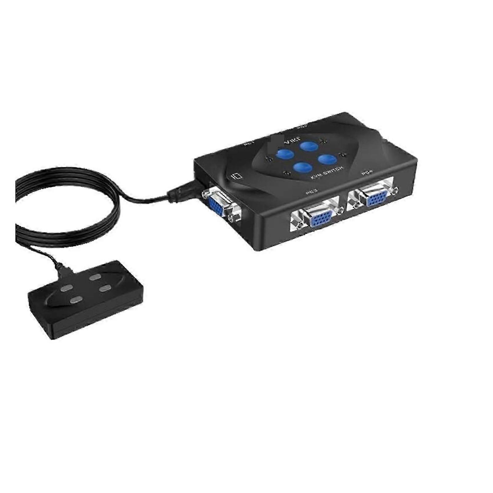 4 Ports KVM Switch for Multiple Computers with USB VGA and Printer Sharing, Ideal for Keyboard and Mouse Switching MT-401KM
